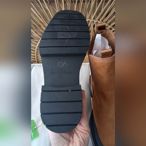 NWT Sam Edelman Tan Lulia Lug Sole Tan/Whiskey Suede Boots_7.5 - Picture 6 of 11